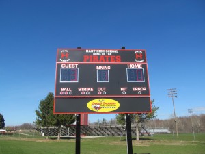Scoreboard in Hart, Michigan