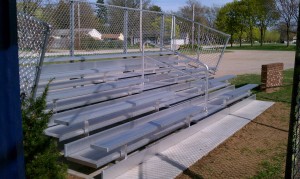 New outdoor bleachers for baseball